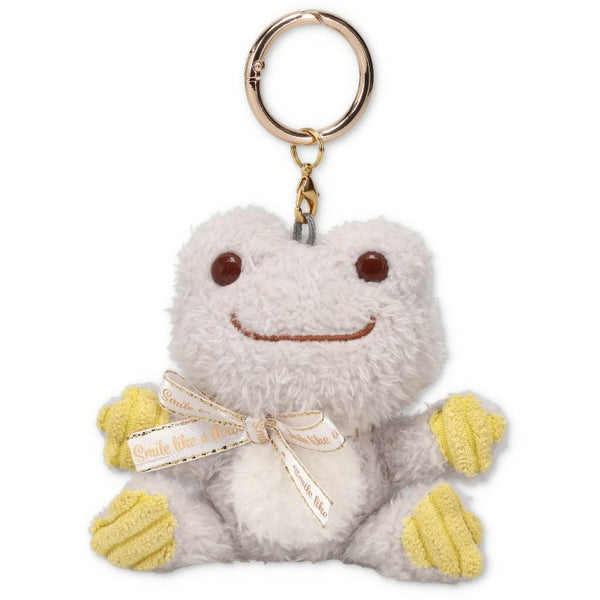 Pickles the Frog Carabiner Plush Keychain Smile Hop Gray Yellow