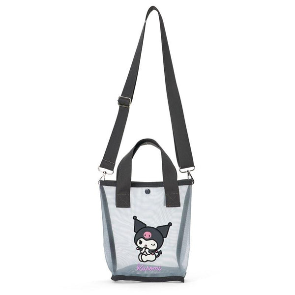 Kuromi Mesh 2WAY Tote Shoulder Bag Sanrio Japan 2025 Kuromi Mesh 2WAY Tote Shoulder Bag Sanrio Japan 2025