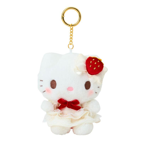 Hello Kitty Plush Mascot Holder Keychain Sweet Cake Sanrio Japan