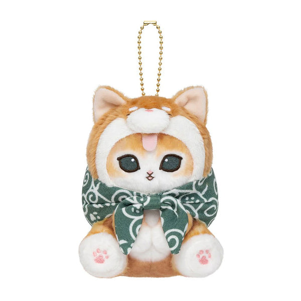 mofusand Cat Plush Keychain Red Shiba Inu Nyan Furoshiki Japan