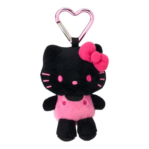 Hello Kitty mini Plush Mascot Holder Keychain Black Sanrio Japan