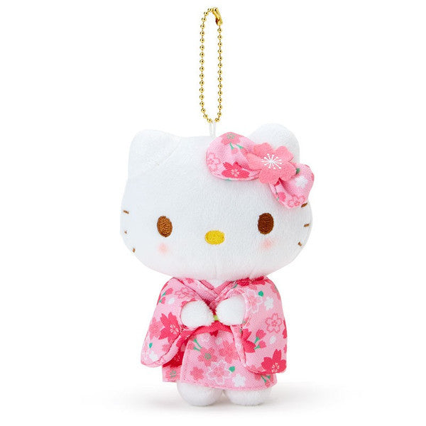 Hello Kitty Plush Mascot Holder Keychain Kimono Sakura Sanrio