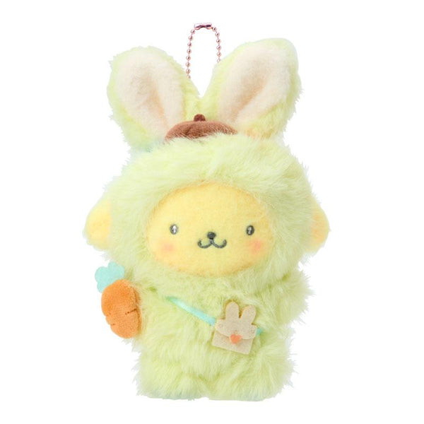 Pom Pom Purin Plush Mascot Holder Keychain Fluffy Eared Rabbit
