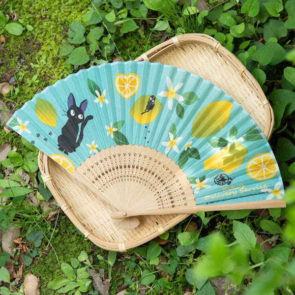 Kiki's Delivery Service Jiji Folding Hand Fan Lemon Studio Ghibli