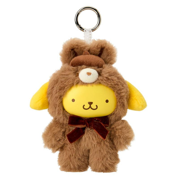 Pom Pom Purin Plush Mascot Holder Keychain Fun Face Latte Bunny