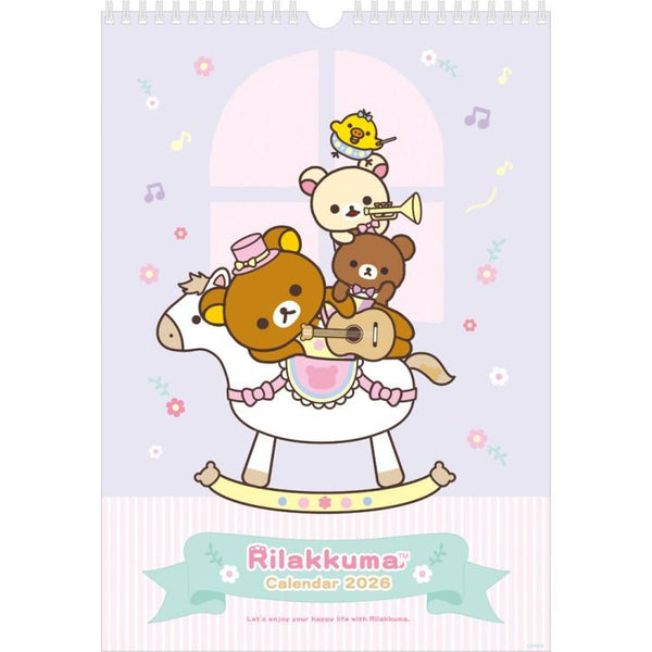 Rilakkuma Wall Calendar 2026 B4 Eto Zodiac Horse San-X Japan