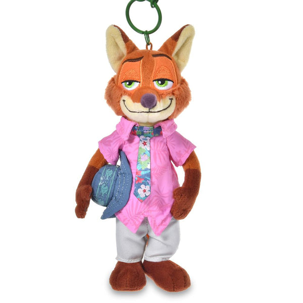 TROPICAL ZOOTOPIA Nick Wilde Plush Keychain Disney Store Japan