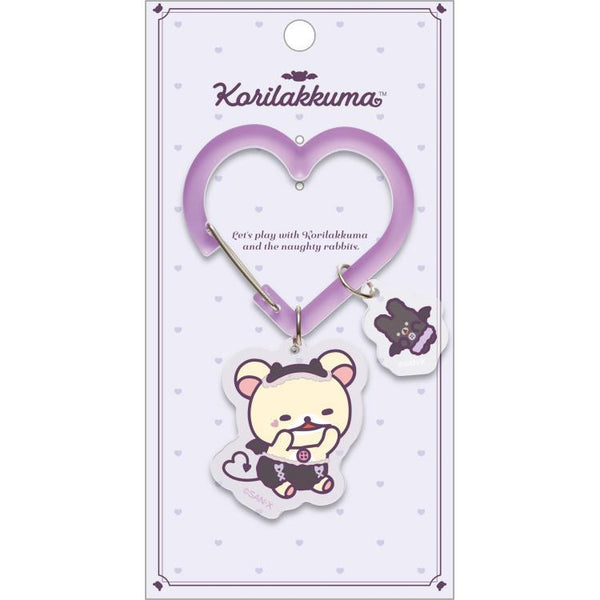 Korilakkuma Bag Charm Carabiner Heart Purple Little Devil San-X