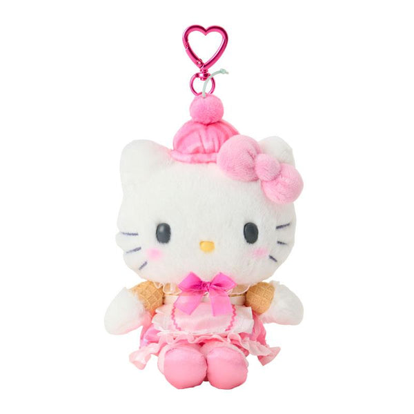 Hello Kitty Plush Mascot Holder Keychain Dreamy Ice Parlor Sanrio