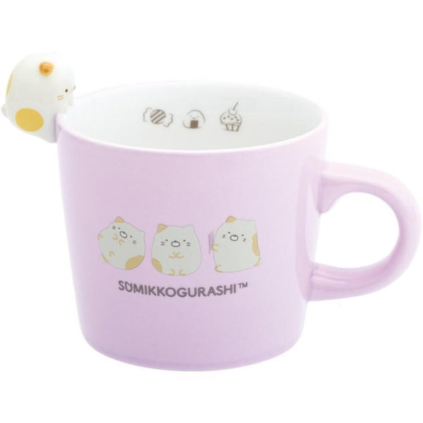 nekoさん専用 Sumikko Gurashi Neko Cat Mug Cup w/ Figure Purple San-X