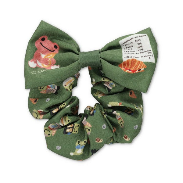 Pickles the Frog Scrunchy Ponytail Holder Ribbon Cafe Green Japan