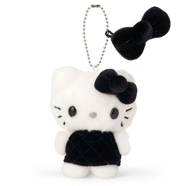 Hello Kitty Plush Mascot Holder Keychain Miniature Quilt Black