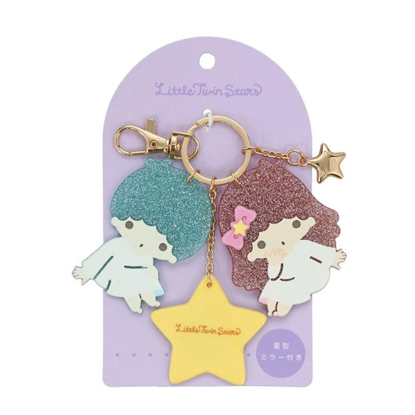 Little Twin Stars Kiki Lala Glitter Charm with Mirror Sanrio Japan