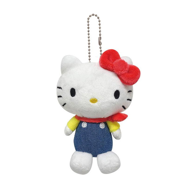 Hello Kitty Plush Mascot Holder Keychain Vintage Retro Sanrio