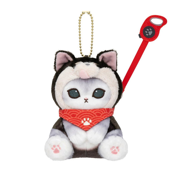☆くまさんʕ•ᴥ•ʔとシマシマ猫ちゃんチャーム☆ mofusand Cat Plush Keychain Black Shiba Inu Nyan Bandana Japan