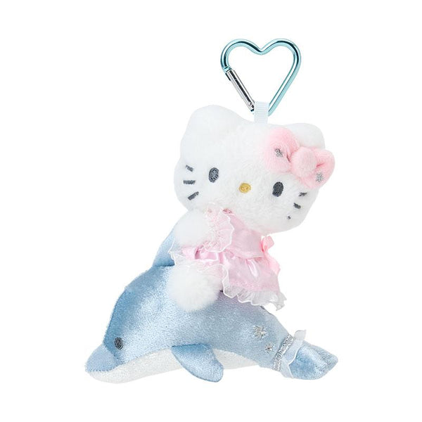 Hello Kitty Plush Mascot Holder Keychain Shiny Dolphin Sanrio