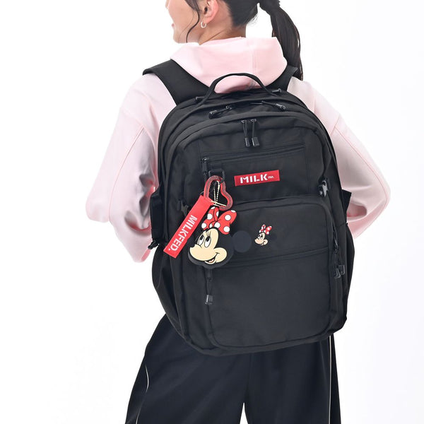MILKFED. Minnie Backpack 23L with Pouch & Carabiner Black Disney