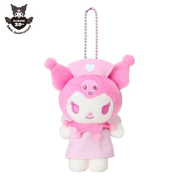 Kuromi 20th Anniversary Plush Keychain Nurse Pink Sanrio Japan