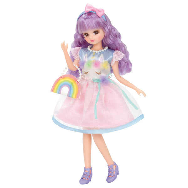 Licca Chan Doll LD-15 Yumekawa Unicorn Purple Hair Takara 