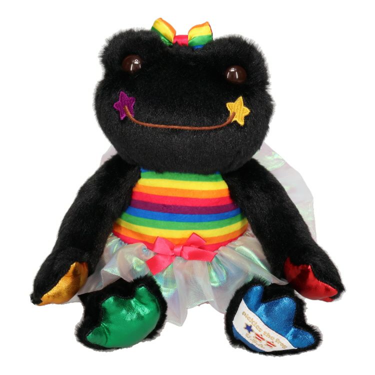 Pickles the Frog Bean Doll Plush USA Pride Parade Black Japan