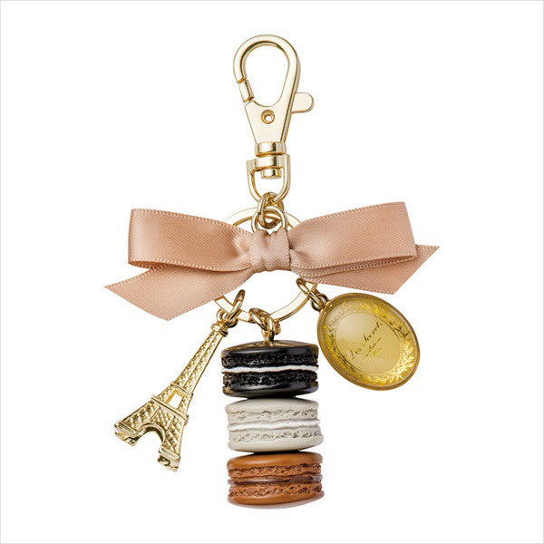 Bag Chain Keychain Macaron Eiffel Tower Liquorice Black Laduree Japan Round Box