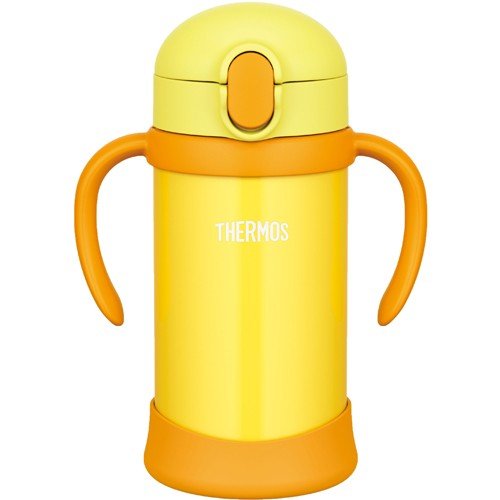 Stainless Training Straw Mug Cup 350ml FHV-350-Y Yellow Thermos Japan Baby
