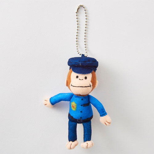 Curious George Plush Keychain Police Cassic Japan