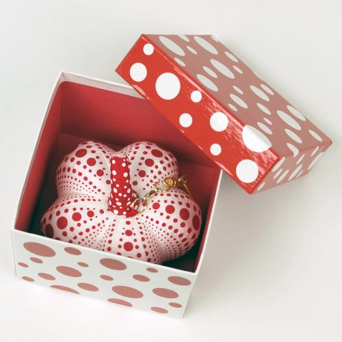 Kusama Yayoi Red White balloon stuffed plush toy Box Keychain new