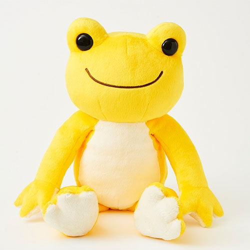 Pickles the Frog Plush Doll M Sun Yellow Rainbow Color Japan