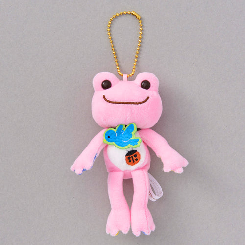Pickles the Frog Plush Keychain Lucky Motif Blue Bird Ladybug