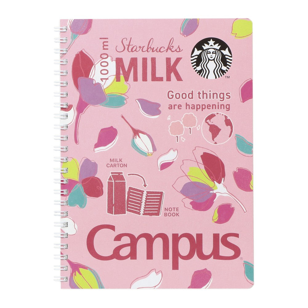 Starbucks Japan SAKURA 2024 Campus Ring Notebook Baby Pink