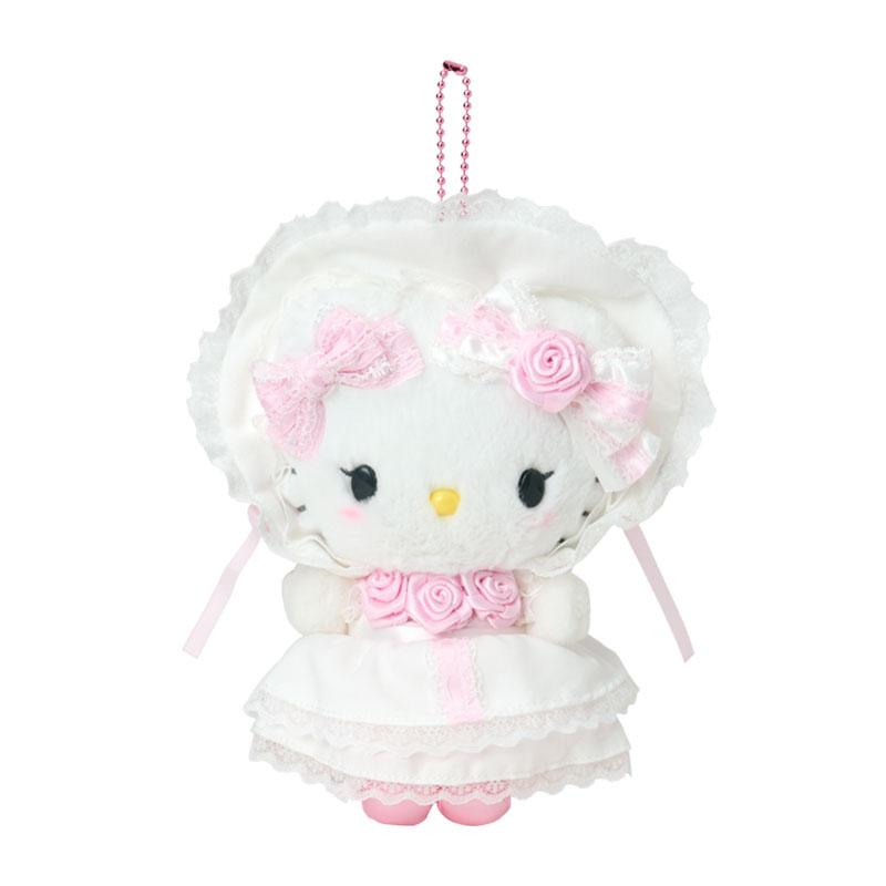 Hello Kitty Plush Mascot Holder Keychain White Frill Sanrio Japan 2025