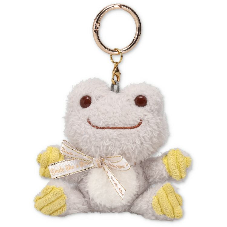 Pickles the Frog Carabiner Plush Keychain Smile Hop Gray Yellow Japan 2024