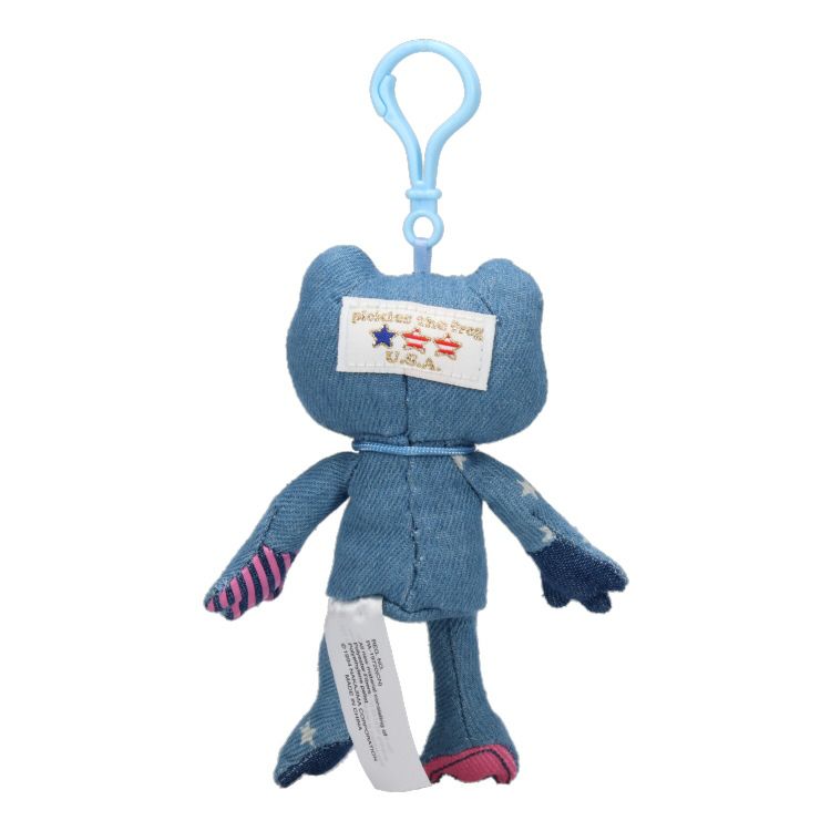 Pickles the Frog Plush Keychain USA Jeans Light Blue Japan