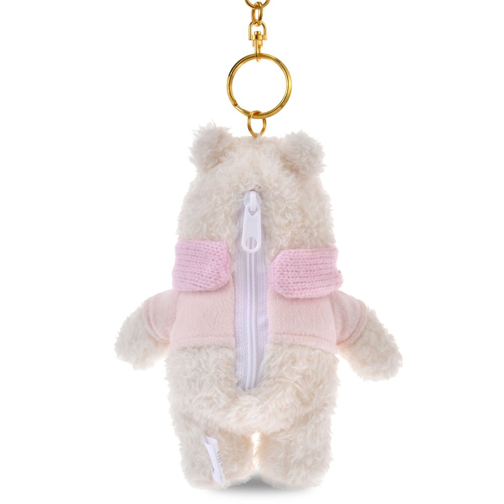 Winnie the Pooh Snow Plush Keychain Reversible White Pooh Disney Store Japan