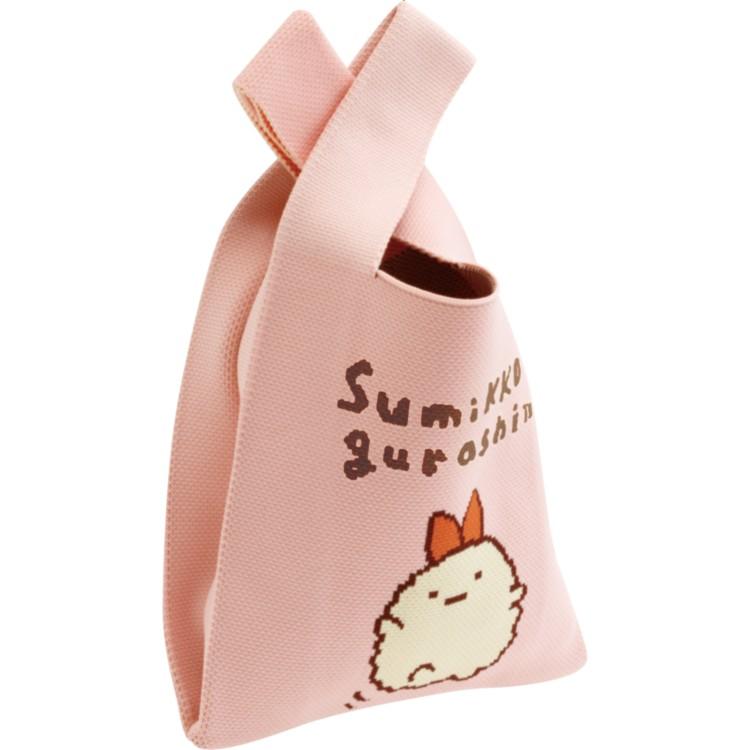 Sumikko Gurashi Fried Shrimp Tail Knit Bag Pink San-X Japan 2025