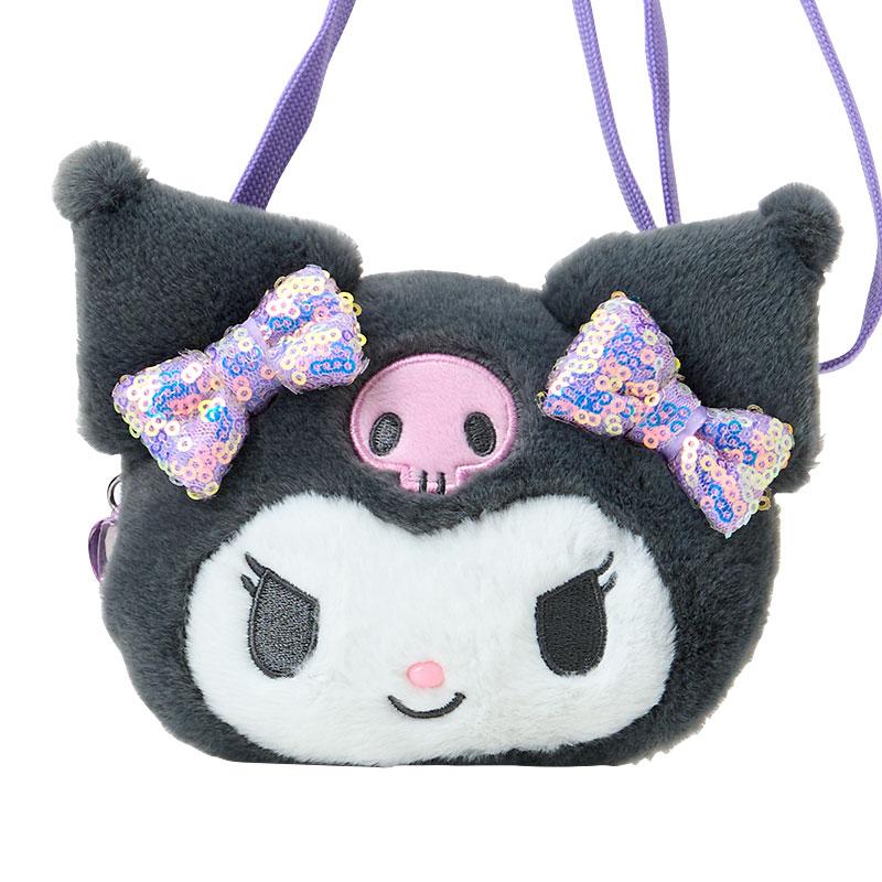 Kuromi Kids Plush Neck Coin Case Pouch Face Shape Sanrio Japan 2025