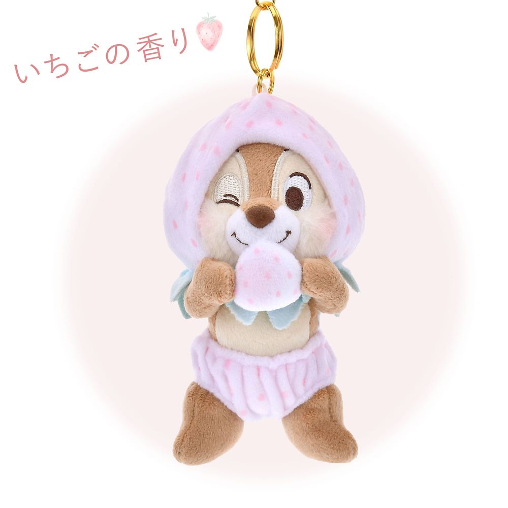 Chip Plush Keychain STRAWBERRY COLLECTION Disney Store Japan 2025