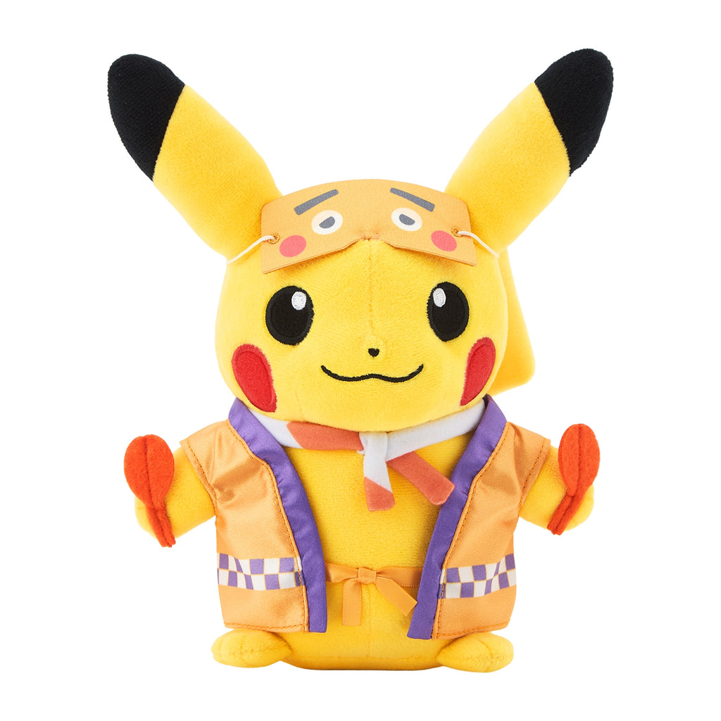 Pikachu Plush Doll Niwaka Mask Pokemon Center Fukuoka Japan Limit 2025