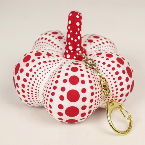 Yayoi Kusama Pumpkin Mascot White Plush Keychain Japan with Box