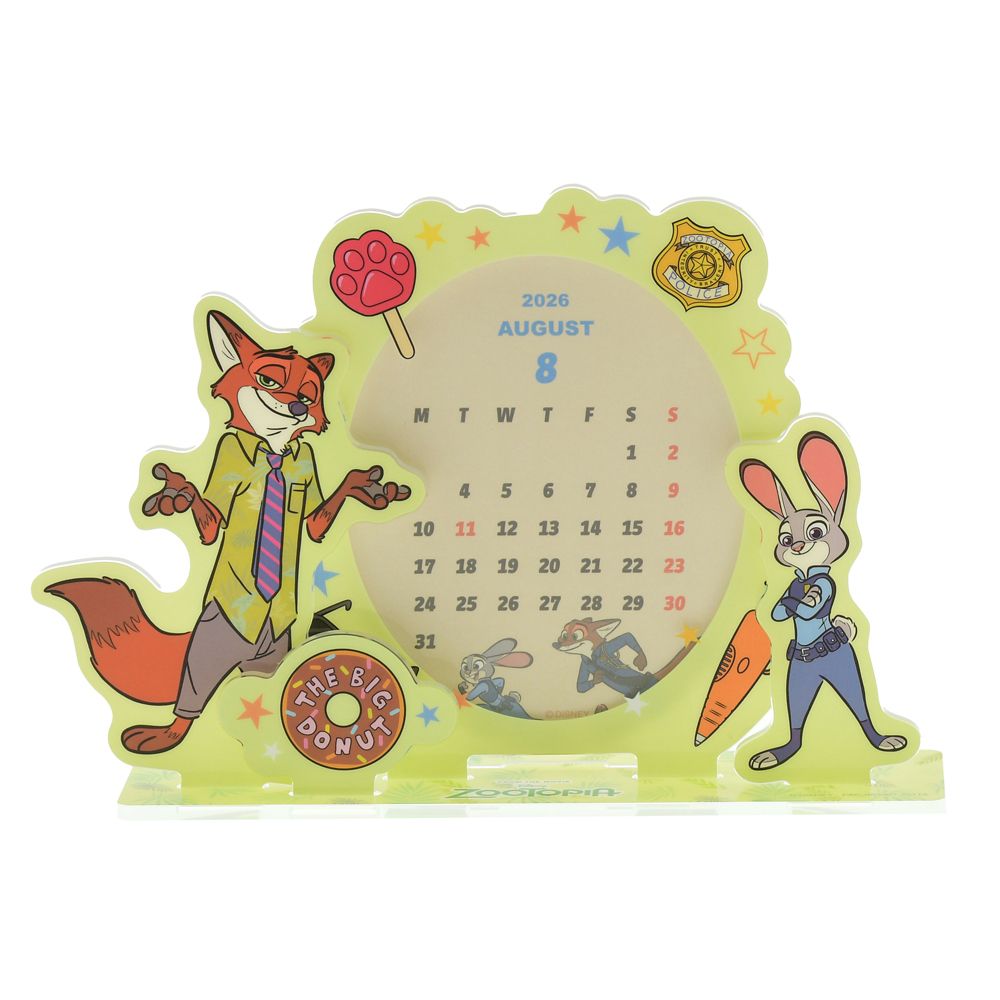 Zootopia Judy Hopps Nick Wilde Acrylic Calendar Desktop 2026 Disney Store Japan