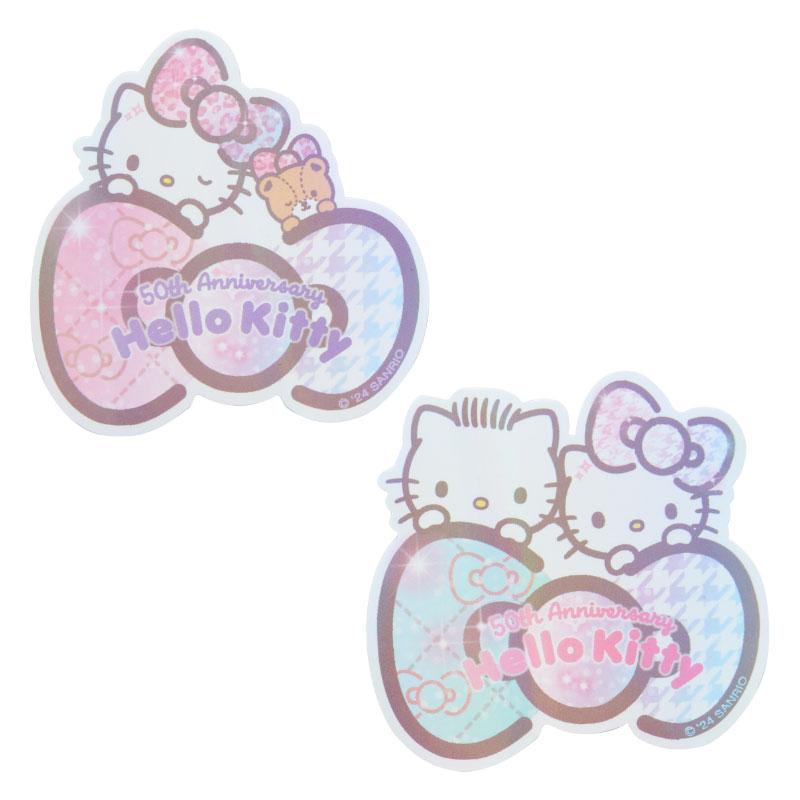 Hello Kitty Sticker w/ Pouch Birthday 50th The Fashionable Ribbons Sanrio Japan