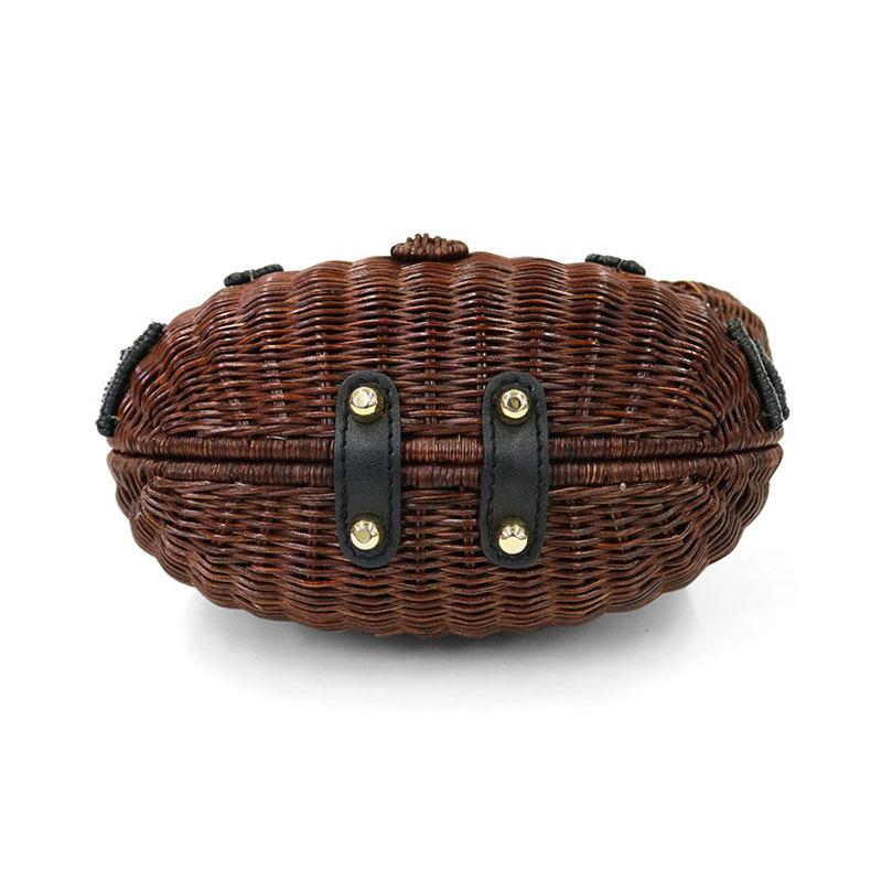 Hello Kitty Rattan Shoulder Bag Brown Sanrio Japan
