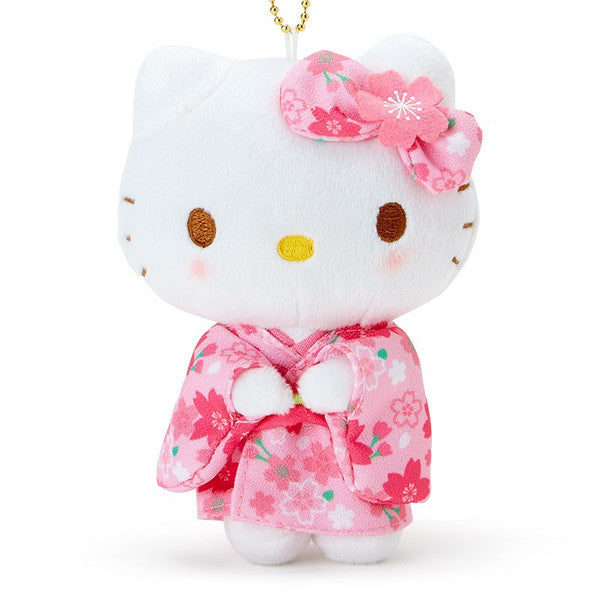 Hello Kitty Plush Mascot Holder Keychain Kimono Sakura Sanrio Japan 2024