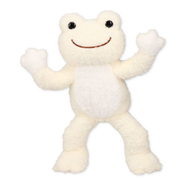 Pickles the Frog Posing Plush Doll Fluff White Rainbow Color Japan 2024