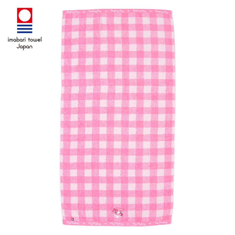 My Melody Bath Towel Plaid Pink Imabari Sanrio Japan 2025