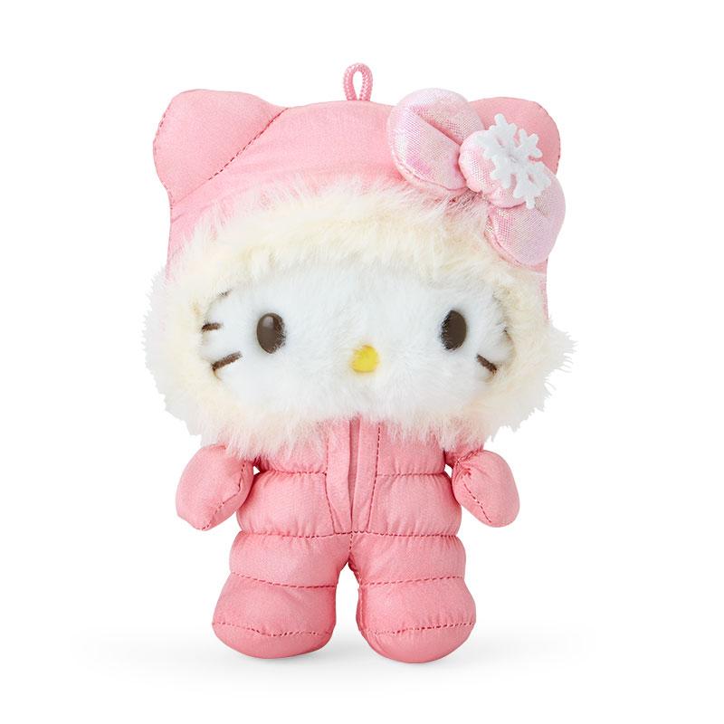 Hello Kitty Plush Mascot Holder Keychain Fluffy Winter Sanrio Japan 2024