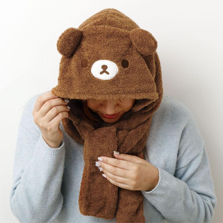 Chairoikoguma Plush Scarf Neck Warmer Brown Aokogu Otomari San-X Japan Rilakkuma