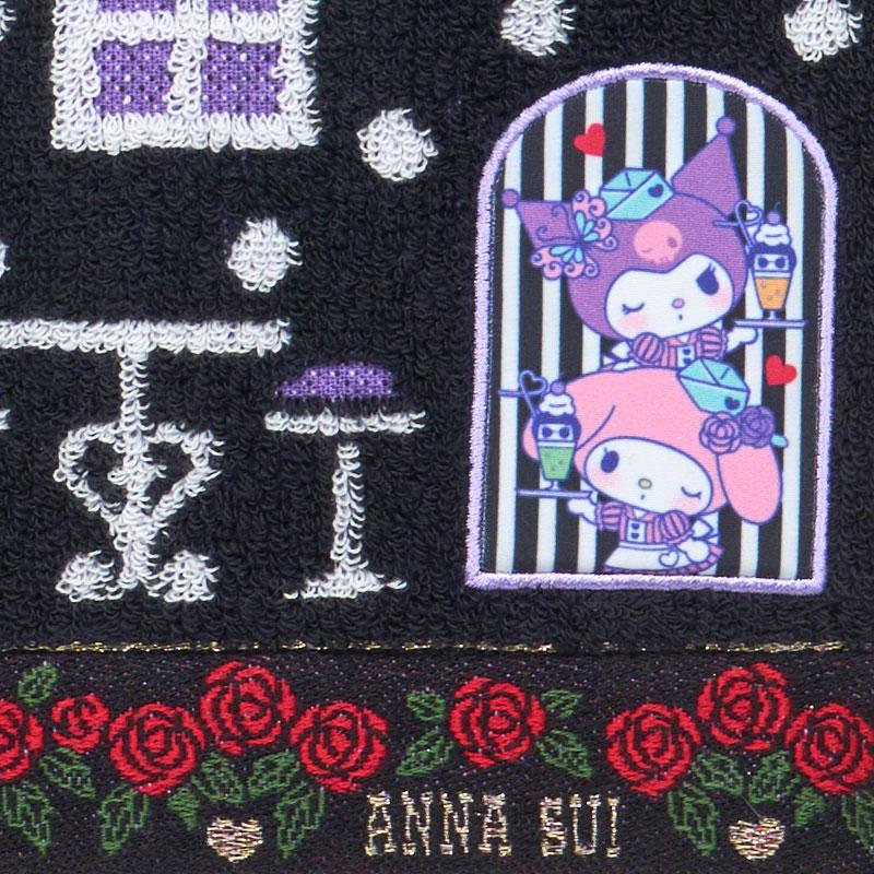 My Melody & Kuromi ANNA SUI Towel Handkerchief Black Sanrio Japan 2025