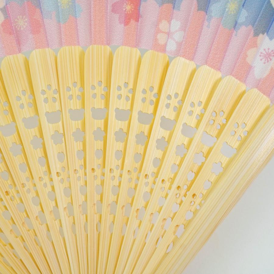 Rilakkuma Store Limit Folding Hand Fan Sakura Navy San-X Japan 2024